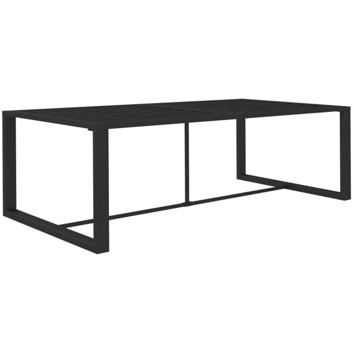 Loungegrupp för trädgården 7 delar med dynor aluminium antracit vidaXL – bild 4