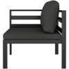 Loungegrupp för trädgården 8 delar med dynor aluminium antracit vidaXL – miniatyr 5