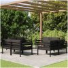 Loungegrupp för trädgården 8 delar med dynor aluminium antracit vidaXL – miniatyr 1