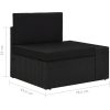 Loungegrupp för trädgården 9 delar konstrotting svart vidaXL – miniatyr 11