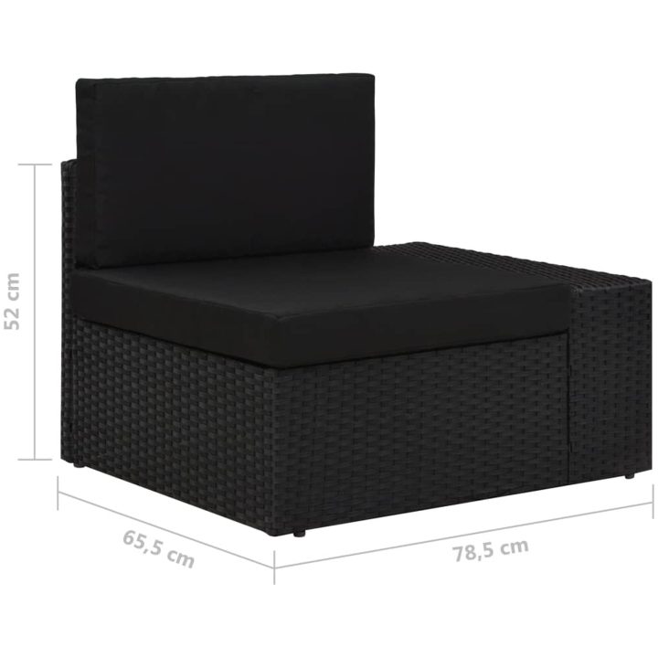 Loungegrupp för trädgården 9 delar konstrotting svart vidaXL – bild 11
