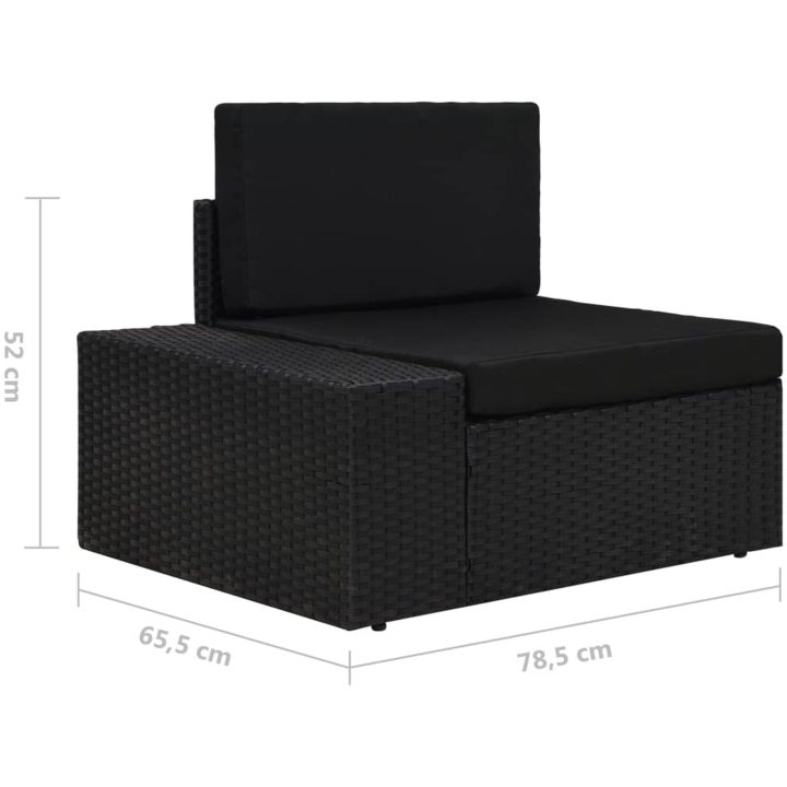 Loungegrupp för trädgården 9 delar konstrotting svart vidaXL – bild 12
