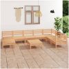 Loungegrupp för trädgården 9 delar massiv furu vidaXL – miniatyr 1