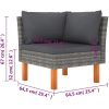 Loungegrupp för trädgården 9 delar med dynor konstrotting grå vidaXL – miniatyr 7