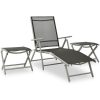 Loungegrupp för trädgården 9 delar silver och svart vidaXL – miniatyr 4