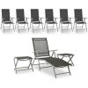 Loungegrupp för trädgården 9 delar silver och svart vidaXL – miniatyr 1