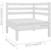 Loungegrupp för trädgården 9 delar vit massiv furu vidaXL – miniatyr 8