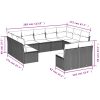 Loungegrupp för trädgården m. dynor 11 delar konstrotting svart vidaXL – miniatyr 3