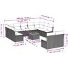 Loungegrupp för trädgården m dynor 12 delar svart konstrotting vidaXL – miniatyr 10