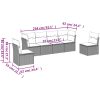 Loungegrupp för trädgården m dynor 6 delar brun konstrotting vidaXL – miniatyr 3