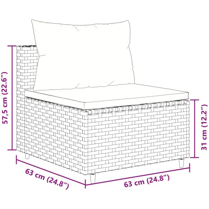 Loungegrupp för trädgården med dynor 11 delar konstrotting brun vidaXL – bild 11