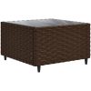 Loungegrupp för trädgården med dynor 11 delar konstrotting brun vidaXL – miniatyr 5