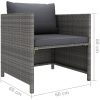 Loungegrupp för trädgården med dynor 12 delar konstrotting grå vidaXL – miniatyr 11