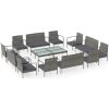 Loungegrupp för trädgården med dynor 16 delar konstrotting grå vidaXL – miniatyr 2