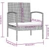 Loungegrupp för trädgården med dynor 16 delar konstrotting grå vidaXL – miniatyr 12