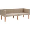 Loungegrupp för trädgården med dynor 2 delar konstrotting beige vidaXL – miniatyr 4