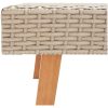 Loungegrupp för trädgården med dynor 2 delar konstrotting beige vidaXL – miniatyr 9