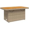 Loungegrupp för trädgården med dynor 3 delar konstrotting beige vidaXL 90 x 55 x 40/71 cm – miniatyr 4