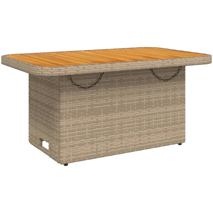 Loungegrupp för trädgården med dynor 3 delar konstrotting beige vidaXL 90 x 55 x 40/71 cm – bild 4