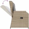 Loungegrupp för trädgården med dynor 3 delar konstrotting beige vidaXL 90 x 55 x 40/71 cm – miniatyr 5