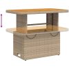 Loungegrupp för trädgården med dynor 3 delar konstrotting beige vidaXL 90 x 55 x 40/71 cm – miniatyr 6
