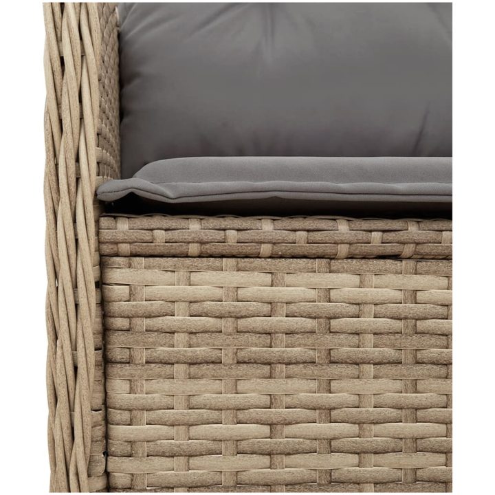 Loungegrupp för trädgården med dynor 3 delar konstrotting beige vidaXL 90 x 55 x 40/71 cm – bild 7