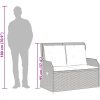 Loungegrupp för trädgården med dynor 3 delar konstrotting beige vidaXL 90 x 55 x 40/71 cm – miniatyr 10