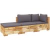 Loungegrupp för trädgården med dynor 3 delar massiv teak vidaXL – miniatyr 3