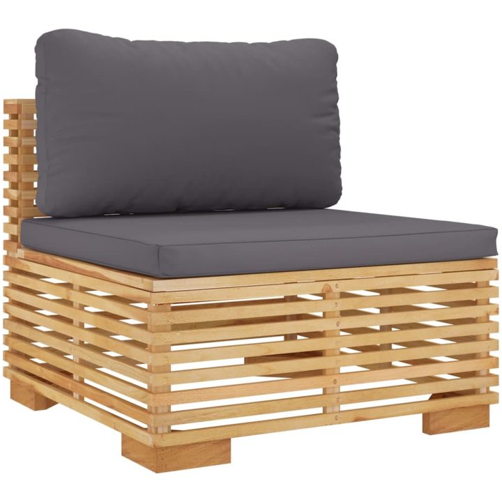 Loungegrupp för trädgården med dynor 3 delar massiv teak vidaXL – bild 4
