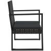Loungegrupp för trädgården med dynor 3 delar svart konstrotting vidaXL – miniatyr 5