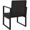 Loungegrupp för trädgården med dynor 3 delar svart konstrotting vidaXL – miniatyr 6