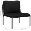 Loungegrupp för trädgården med dynor 3 delar svart PVC vidaXL – miniatyr 12