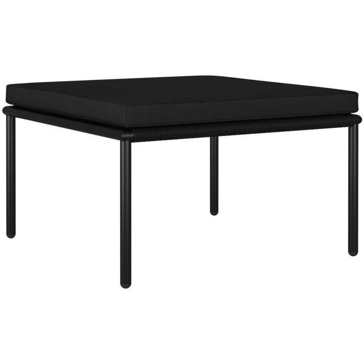Loungegrupp för trädgården med dynor 3 delar svart PVC vidaXL – bild 4