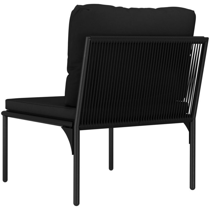 Loungegrupp för trädgården med dynor 3 delar svart PVC vidaXL – bild 10