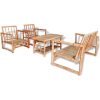 Loungegrupp för trädgården med dynor 4 delar bambu vidaXL – miniatyr 2