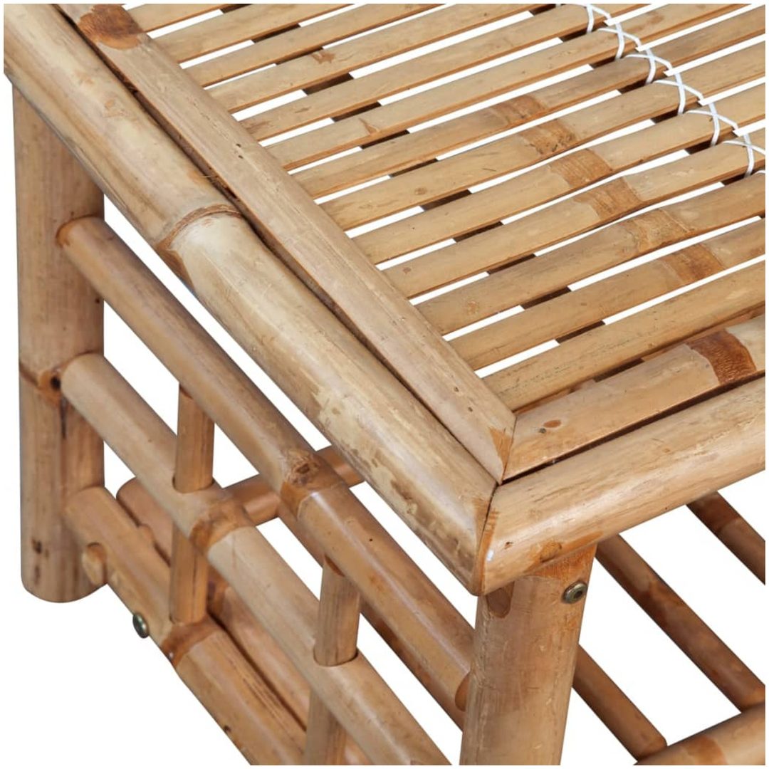 Loungegrupp för trädgården med dynor 4 delar bambu vidaXL – bild 11