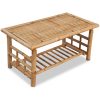 Loungegrupp för trädgården med dynor 4 delar bambu vidaXL – miniatyr 9