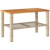 Loungegrupp för trädgården med dynor 4 delar konstrotting beige vidaXL – miniatyr 8