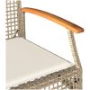 Loungegrupp för trädgården med dynor 4 delar konstrotting beige vidaXL – miniatyr 9