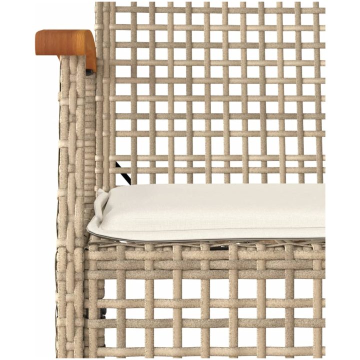 Loungegrupp för trädgården med dynor 4 delar konstrotting beige vidaXL – bild 10