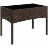 Loungegrupp för trädgården med dynor 4 delar konstrotting brun vidaXL – miniatyr 4