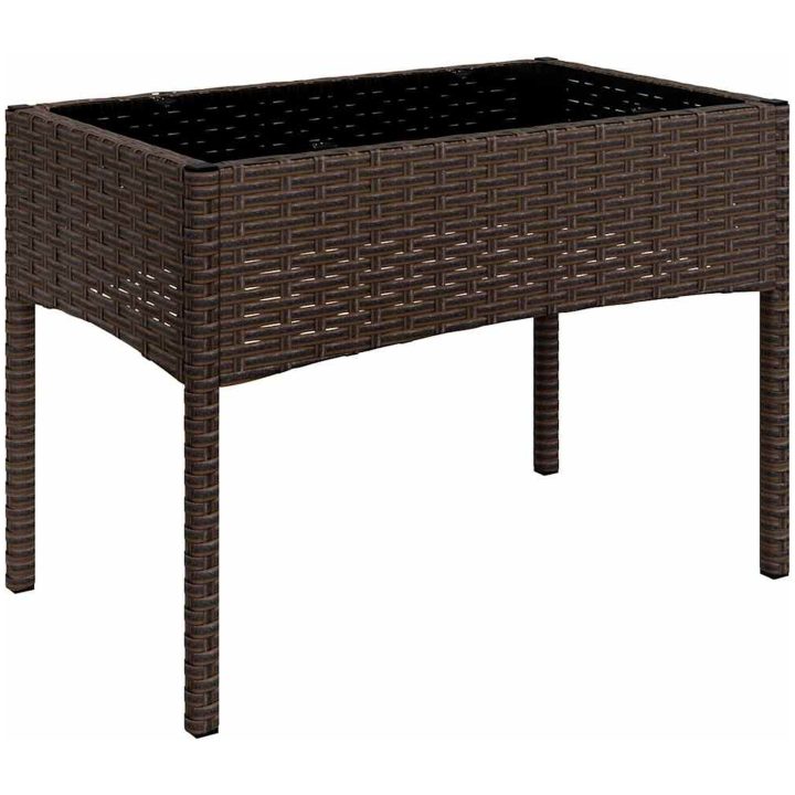 Loungegrupp för trädgården med dynor 4 delar konstrotting brun vidaXL – bild 4