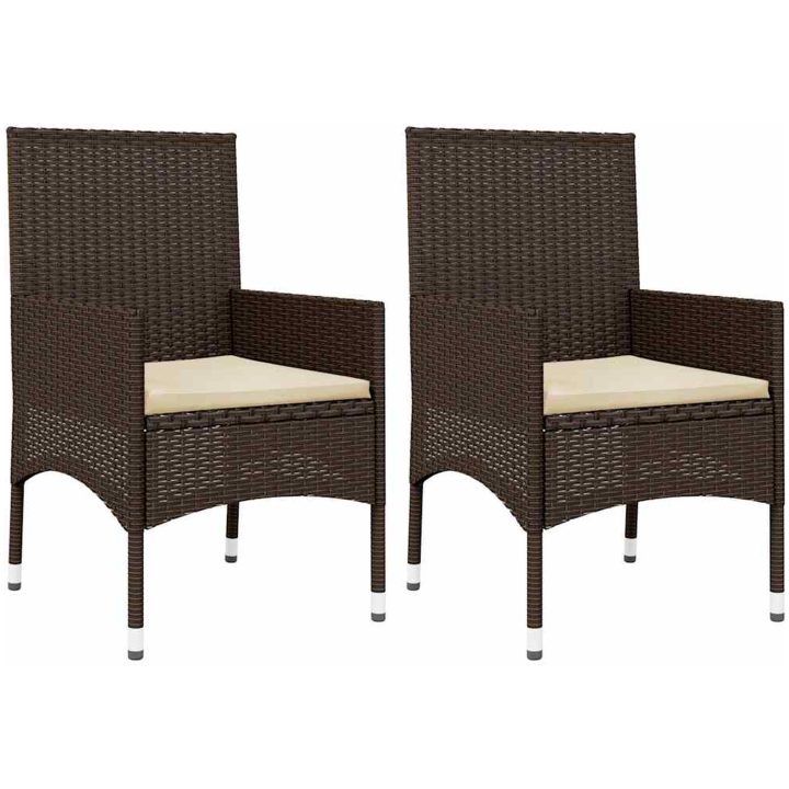 Loungegrupp för trädgården med dynor 4 delar konstrotting brun vidaXL – bild 7
