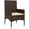 Loungegrupp för trädgården med dynor 4 delar konstrotting brun vidaXL – miniatyr 8