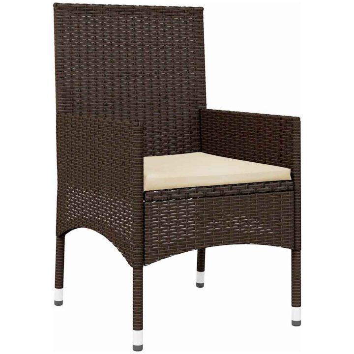 Loungegrupp för trädgården med dynor 4 delar konstrotting brun vidaXL – bild 8