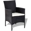 Loungegrupp för trädgården med dynor 4 delar konstrotting svart vidaXL – miniatyr 3