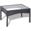 Loungegrupp för trädgården med dynor 4 delar konstrotting svart vidaXL – miniatyr 6