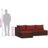 Loungegrupp för trädgården med dynor 4 delar konstrottning brun vidaXL – miniatyr 12