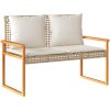 Loungegrupp för trädgården med dynor 4 delar mixbeige vidaXL – miniatyr 4
