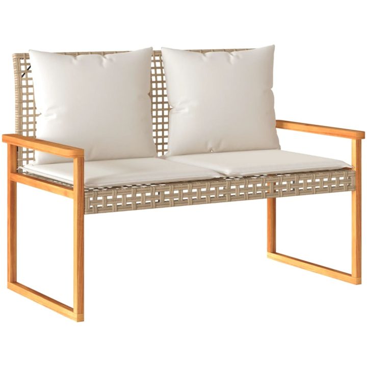 Loungegrupp för trädgården med dynor 4 delar mixbeige vidaXL – bild 4